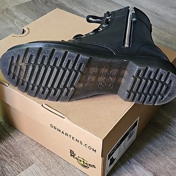 Dr. Martens Air Wair 1460 BLACK WANAMA TWIN ZIP 8 EYE BOOT - Picture 5 of 12